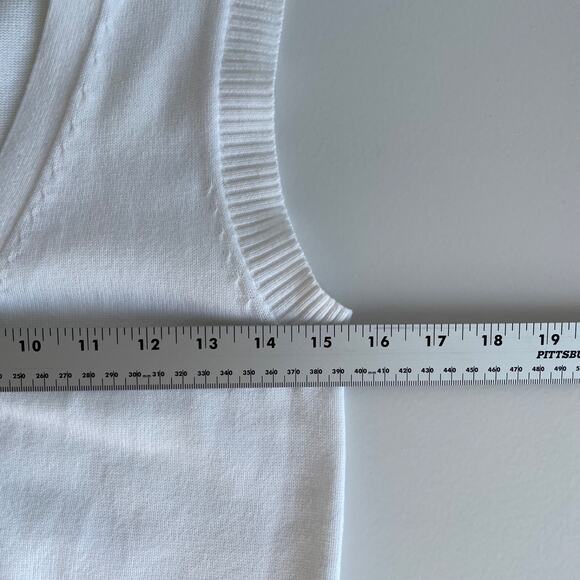 Campure‎ 100% Cotton Sweater Vest White Layering Casual Fisherman Womens Size S - Picture 5 of 10